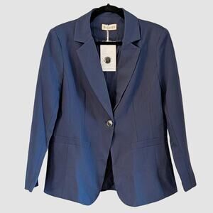 NEW Elleven Blue Tailored Blazer Medium NWT One Button Career Office Jacket